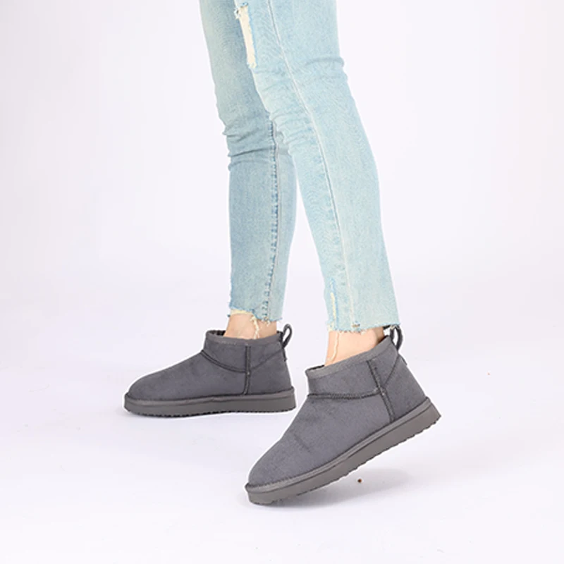 Evshine Winter-Pelz-Schneestiefel für Damen, rutschfest, mit Plüsch gefüttert, Wildlederstiefel, warme, flauschige Hausschuhe, klassische Schneestiefel – Detail 26