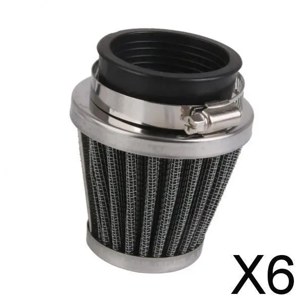 3-6pack 48mm High Flow Air Intake Cone Filter Cleaner Fuel Saver for Motorcycle