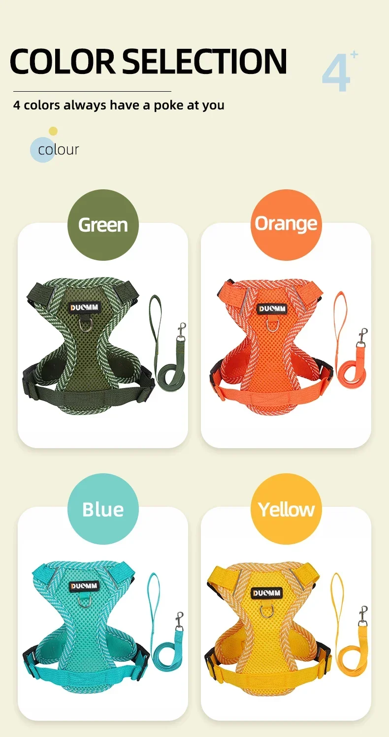 New Dog Chest Strap Dopamine Pet Chest Strap Reflective and Breathable Pet Traction Rope Pet Supplies