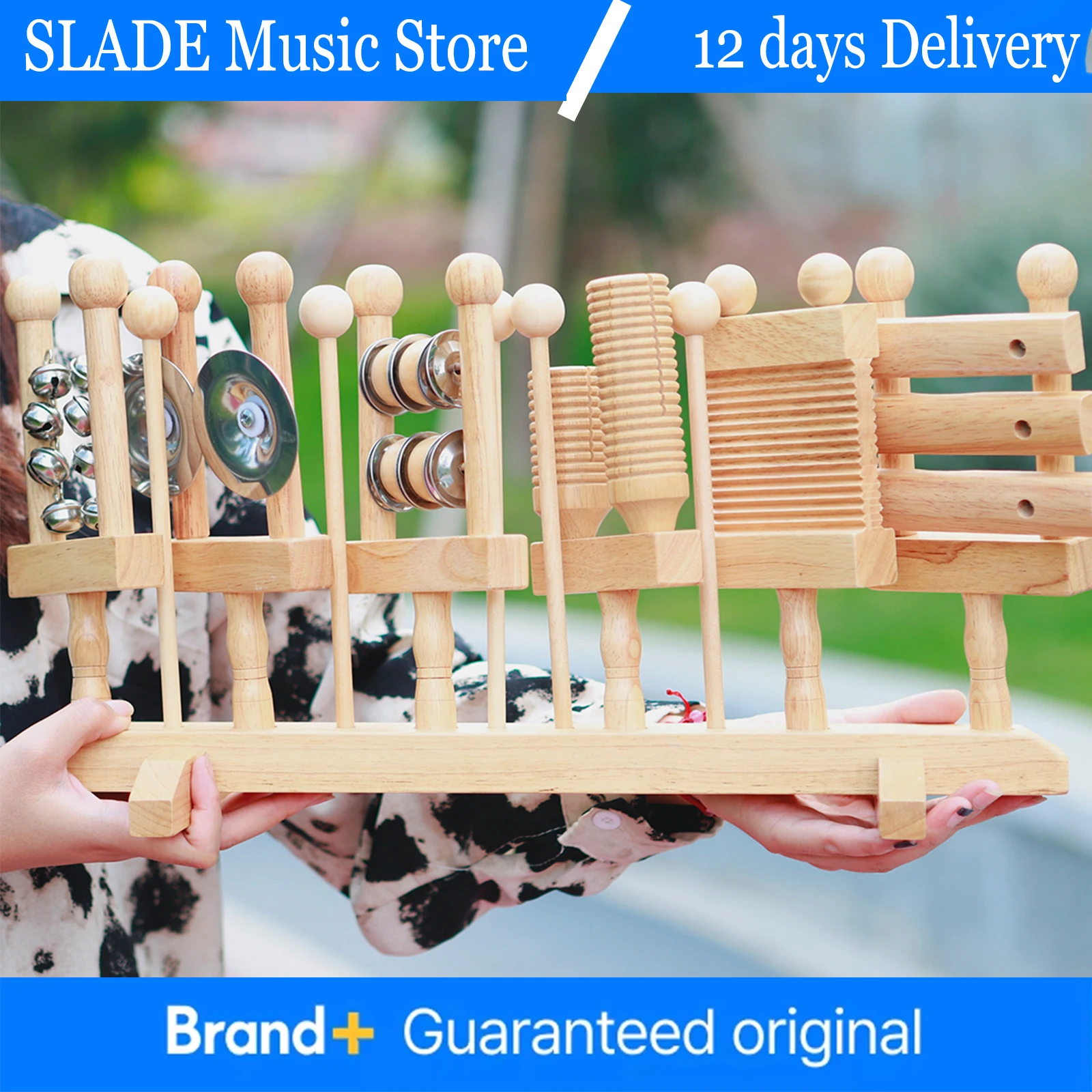 

Orff Enlightenment Iron Bell: Beech Wood Handle Iron Bell, Eco-Friendly Paint, Burr-Free, Rhythm Training for Early Education