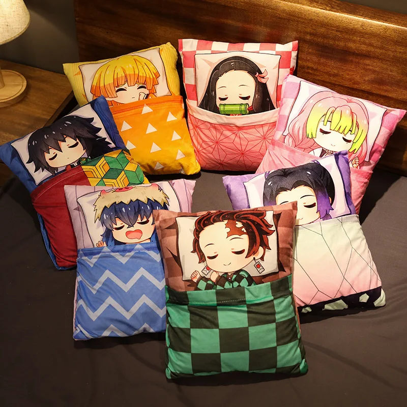 

Cartoon Anime Demon Slayer Pillow Cute Devil's Blade Manga Doll Cushion Kimetsu No Yaiba Tanjirou Nezuko Pillow