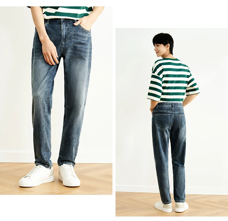 Semir Men Jeans Vintage Washed Elastic Cotton Soft Slim Leg Versatile Fashion 2026 Casual Daily Street Wear