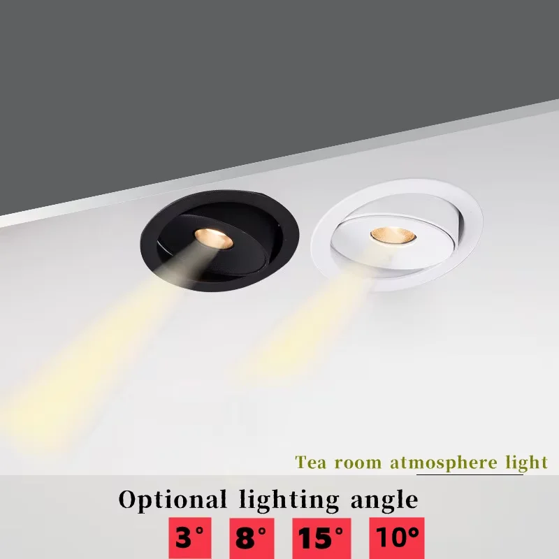 

Ultra-thin LED spotlights embedded in home living room ceiling teahouse atmosphere light beam Angle 3°8°15° Small Angle museum