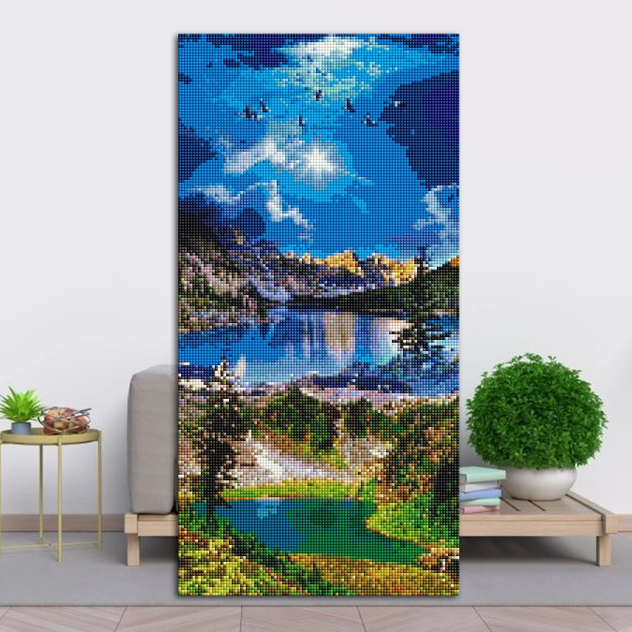 Sunrise Natural Scenic Waterfall Diamond Painting nuova collezione 2022 Carp Lake Large Size mosaico fai da te ricamo arti AA3875