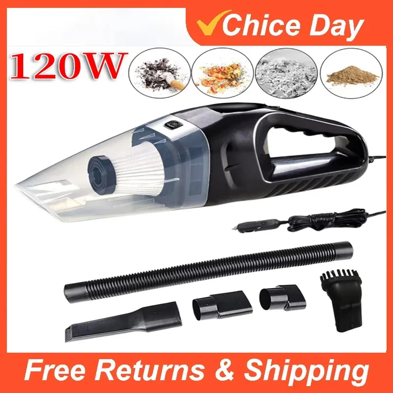 Coche Hoover fuerte succión pequeño plumero de aire seco húmedo limpiador de polvo de doble uso con Cable de 5M potente para limpieza del hogar del vehículo Amagi