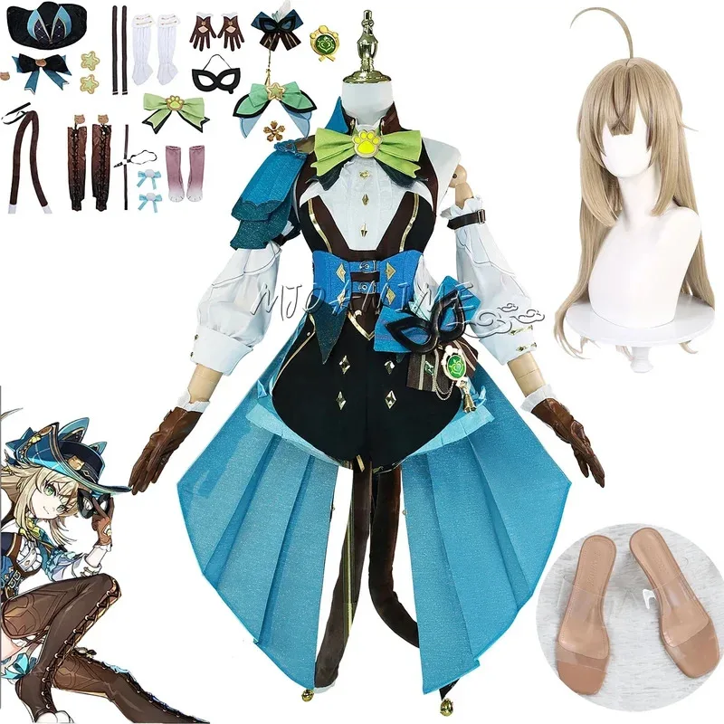 

Высококачественная игра Genshin Impact Phantom in Boots Kirara, платье для косплея, парик, аниме, вечеринка на Хэллоуин, Su4;v'5,f;6.j;8'