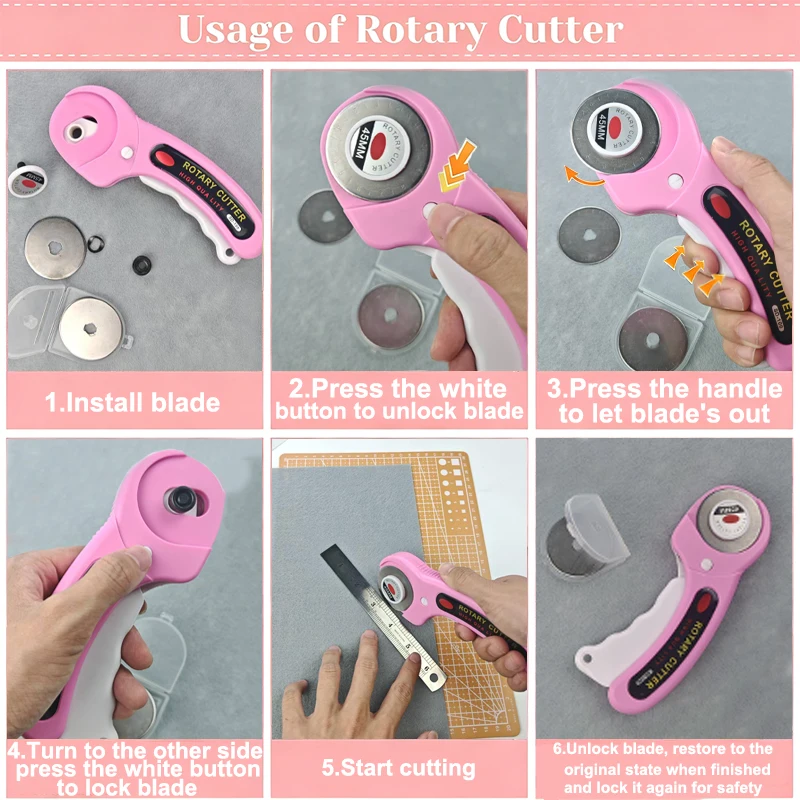 قاطع دوار 45 مم لمستلزمات الخي - مراجعة Rotary Cutter For Fabric 45Mm وسعره