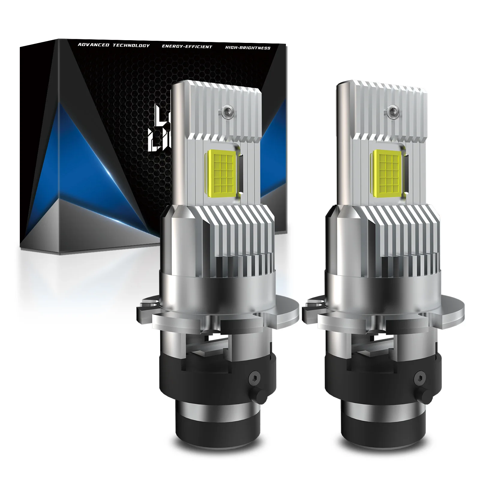 Cross-border in-line D series automotive LED headlights D2S decoding D4S fan ultra-bright D2R integrated D4R