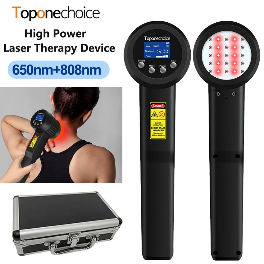 

5W 650nm+808nm 25Diodes High Power Laser Therapeutic Red Light Treatment Pain Relief Cold Laser Therapy for Cervical Spondylosis