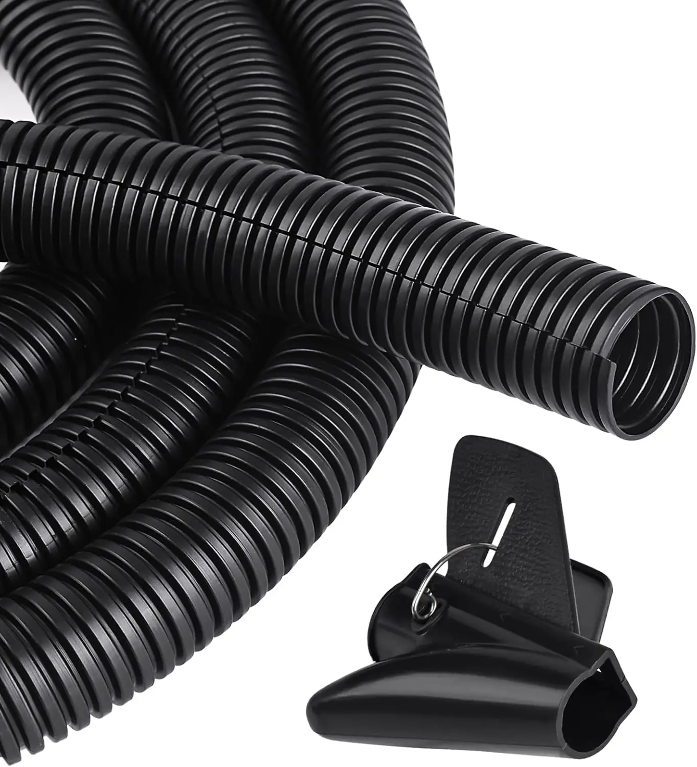 1- 1/4 inch Flame Retardant Split Wire Loom Tubing with Installation Tool - Flexible Wire Covers Cord Protectors