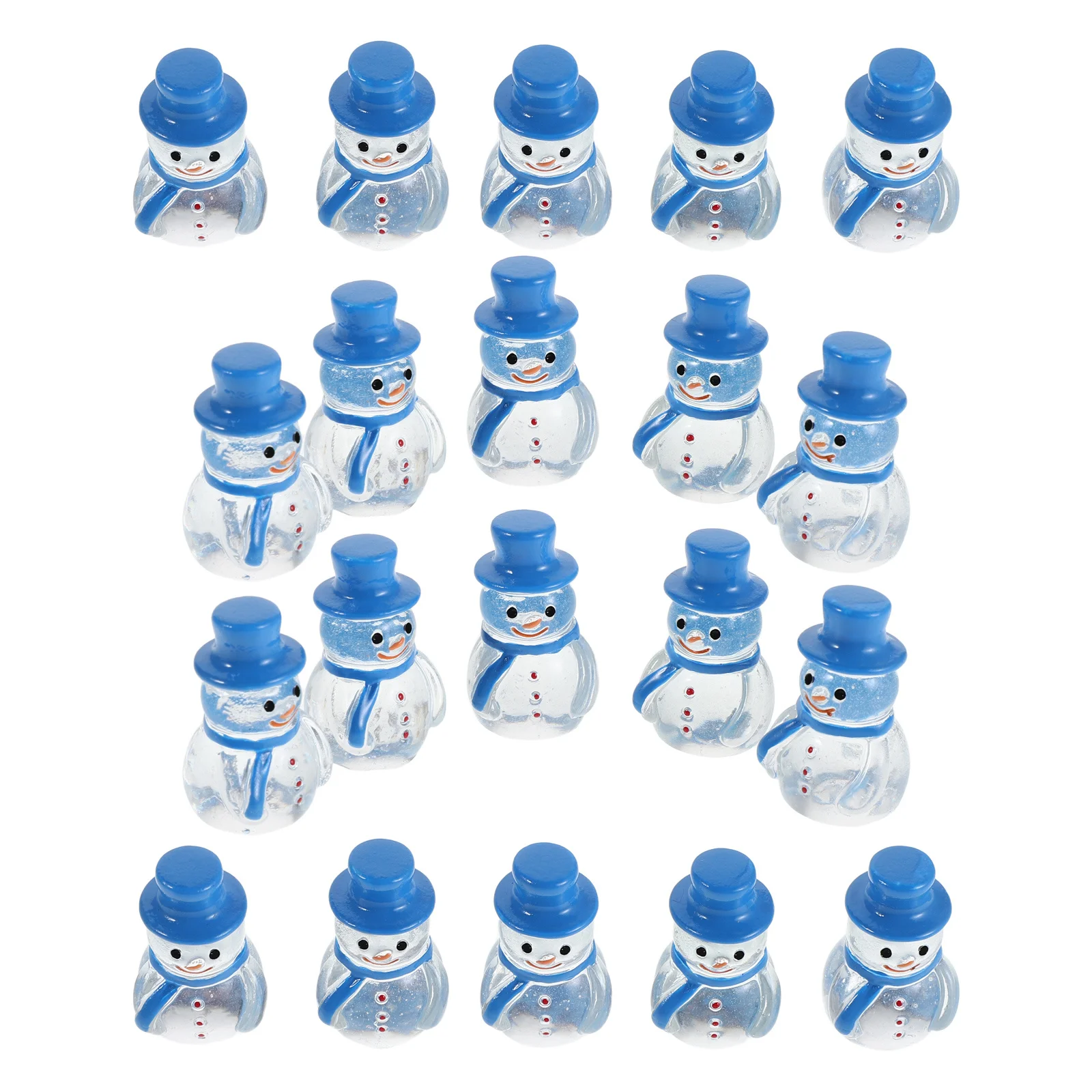 

20pcs Landscape Ornaments Resin Snowman Figurines For Christmas Tabletop Decor Winter Micro Scene Diy Craft Fairy Garden Display