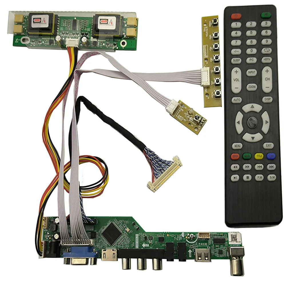 

ТВ + HDMI + VGA + AV + USB контроллер плата драйвера монитор комплект для M215HW01 V0 / M240HW01 V0 V2 V5 V4 1920X108 0 ЖК-дисплей