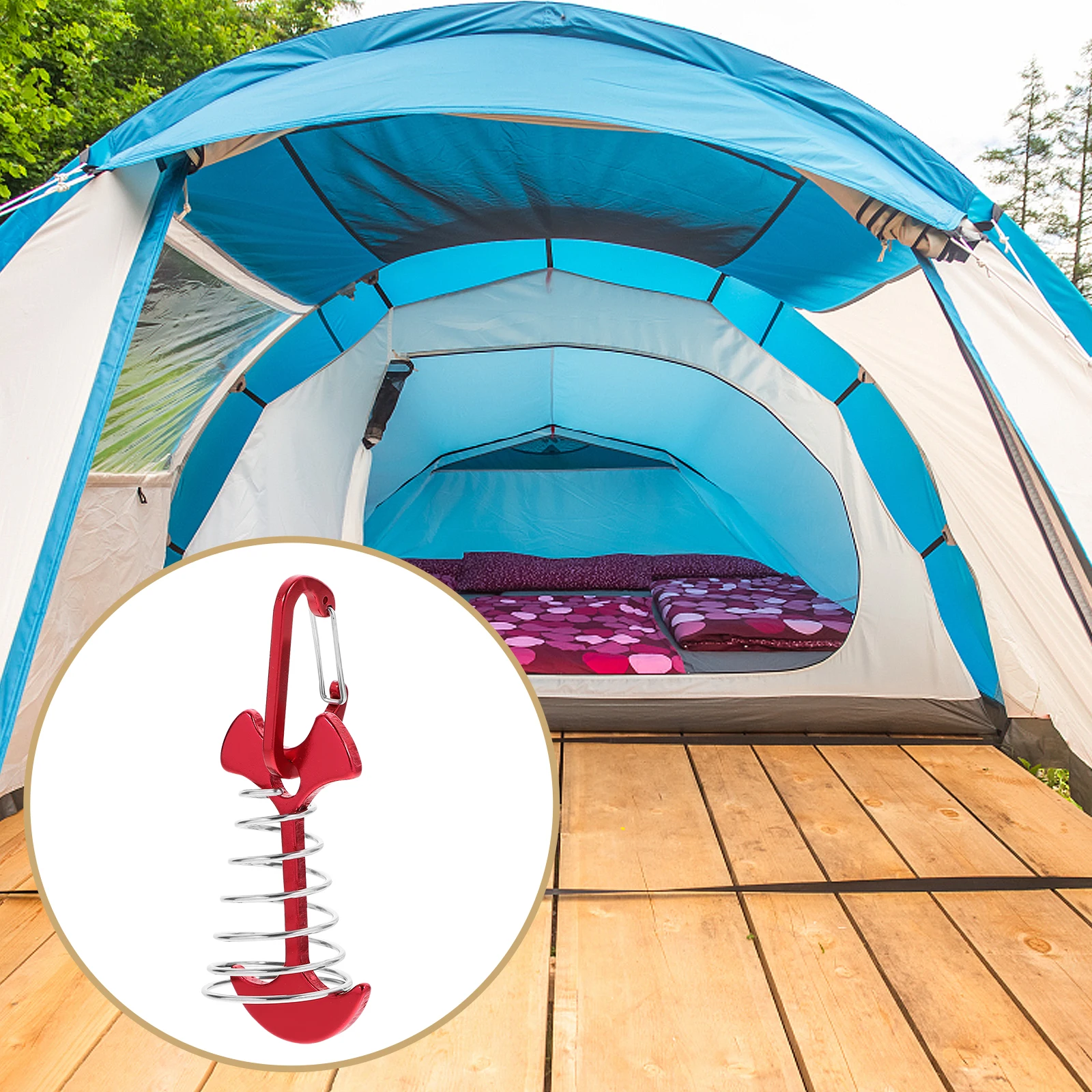 

6 set Fish Bone Nails Tent Stakes Camping Accessories Aluminum Alloy Ground Pegs Outdoor Snow Stakes Wind Rope Buckle for ground