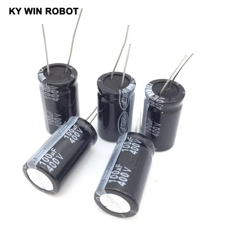 

5pcs/lot Aluminum Electrolytic Capacitor 400V/100 UF 400V/100UF Electrolytic Capacitor Size 18*30 mm plug-in 400V 100UF