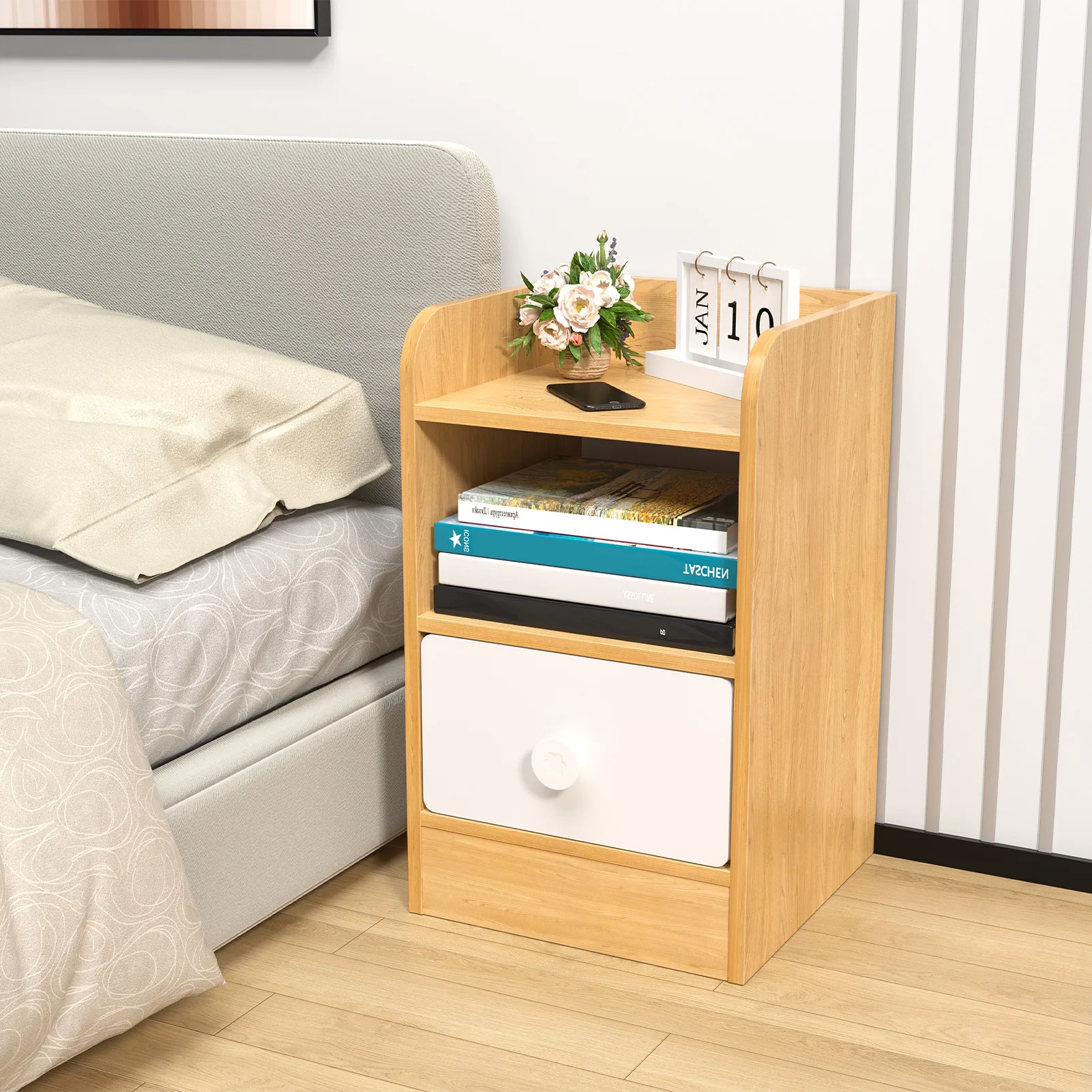 Ultra narrow bedside table storage multifunctional ultra narrow cabinet simple storage bedroom easy to sew bedside cabinet