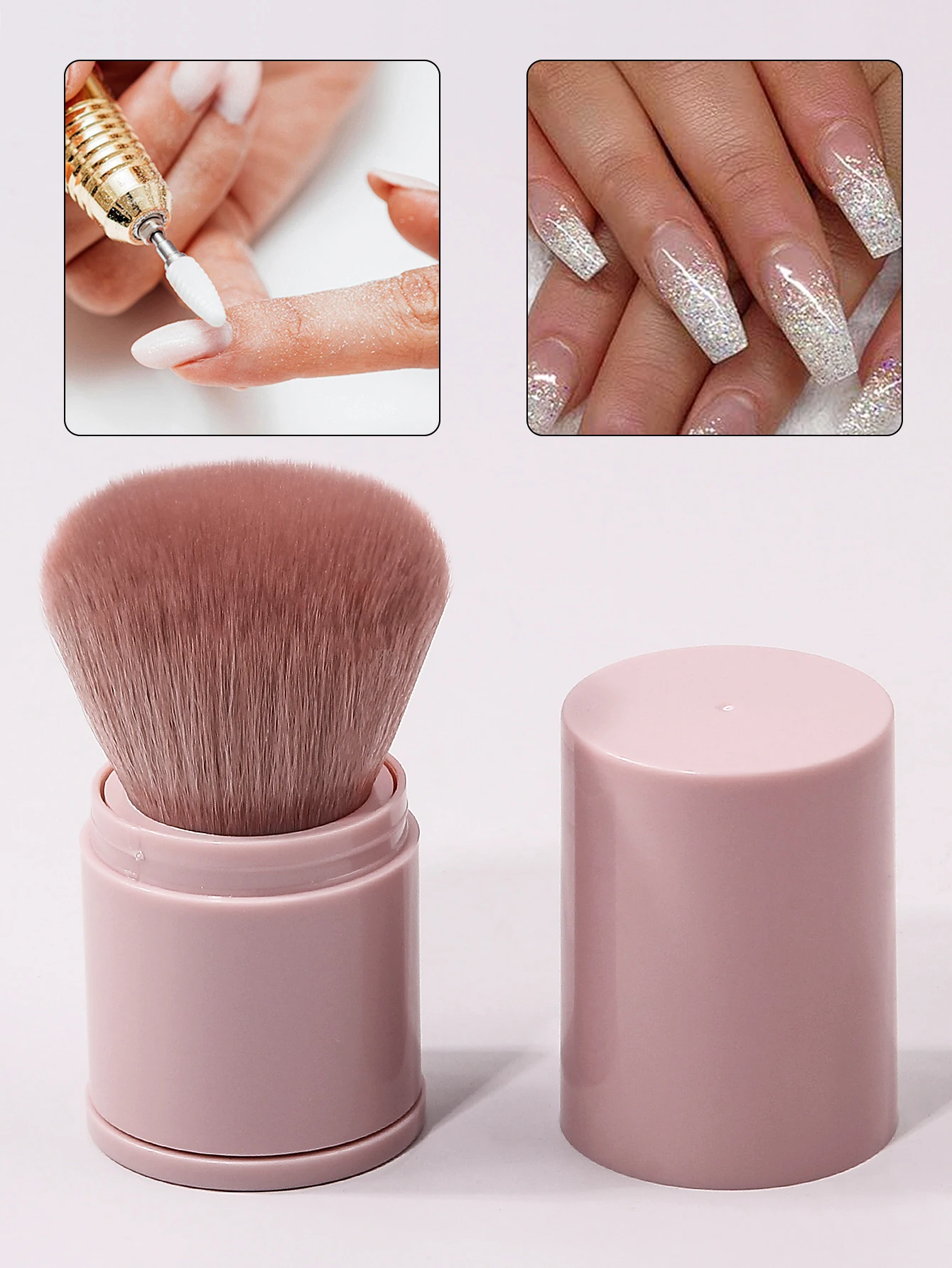 1 個シンプルでポータブルなネイルダストブラシ、ネイルダスト前処理、細くて柔らかい毛のダストスイープブラシ、ネイルクリーニングブラシ