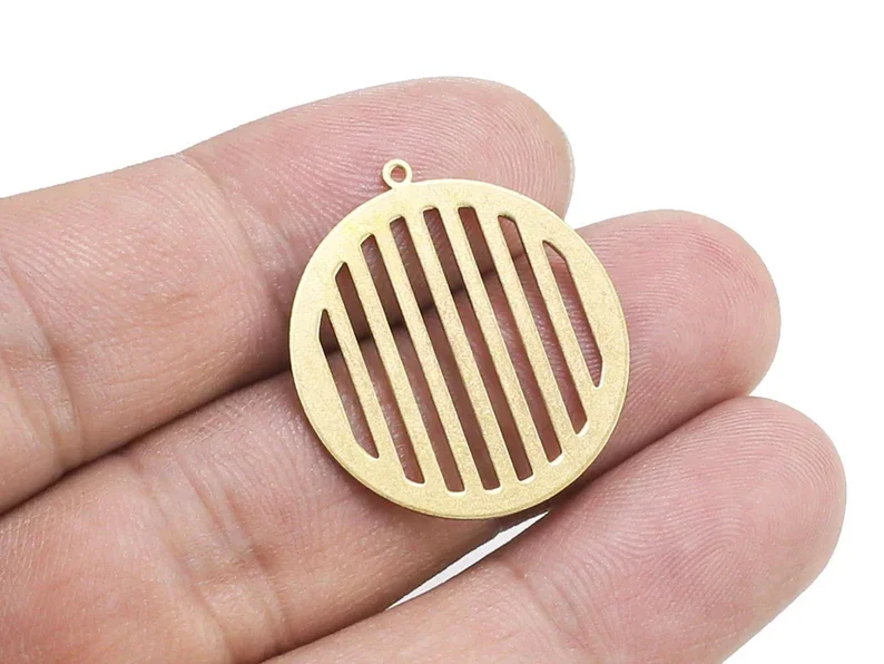 

10pcs Brass Charms, Round Earring Charms, 27.2x25x0.7mm, Earring Accessories, Round Circle Brass Findings, Jewelry Making R2208