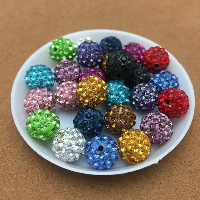 10mm 19Colors Czech Crystal Rhinestones Pave Clay Round Disco Ball Loose Spacer Beads Bracelet Necklace earring Making 10pcs/lot