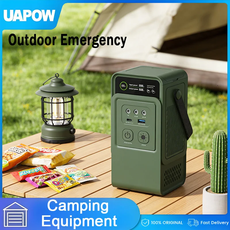 

UAPOW 192Wh Porable Power Station Outdoor Lifepo4 Battery High Capacity LED Lighting Camping Emergency Power Supply Generator