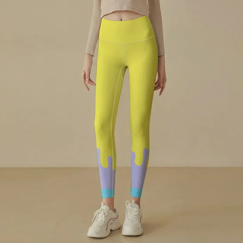 

Womens High Waist Printed Yoga Pants Tummy Control Workout Leggings