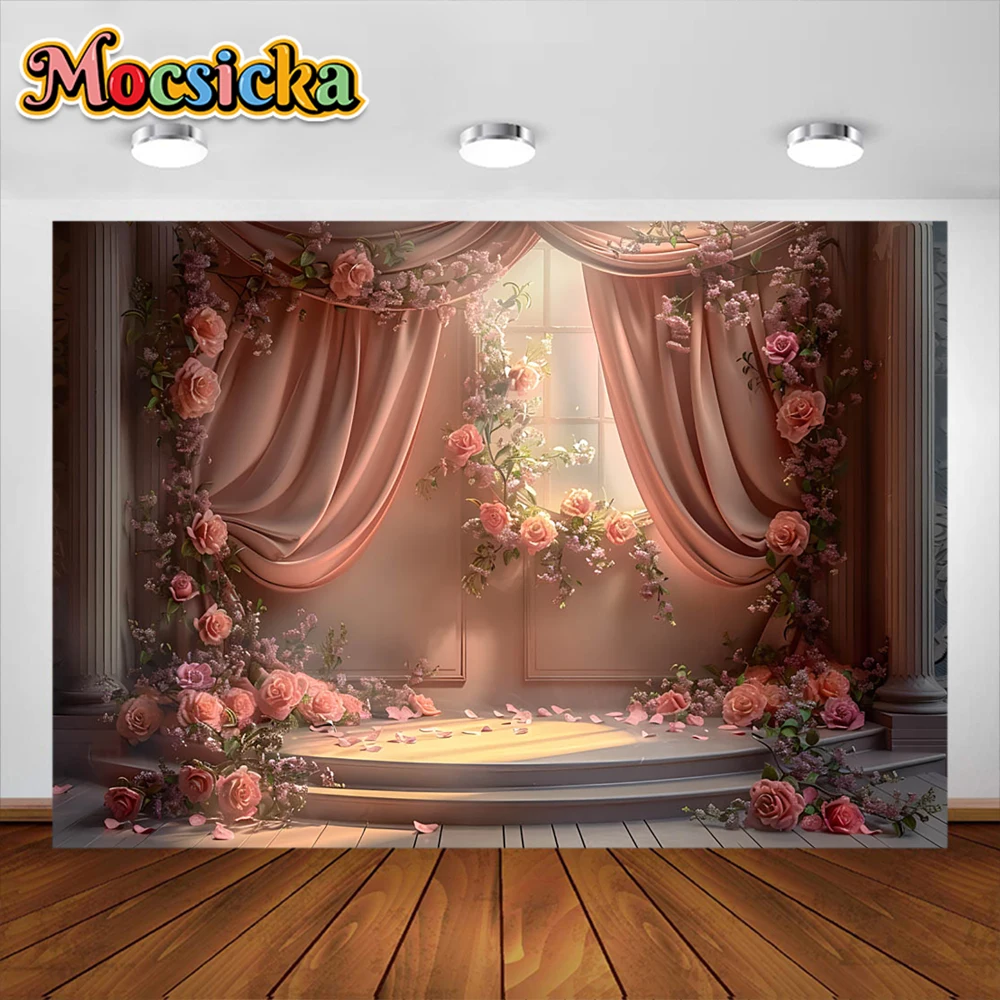 Abstract Retro Photography Backdrop Flowers Garden Room Party Decoration Supplies Family Baby Portrait Background Studio Props