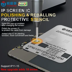 FIXST JTX Universal LCD Screen Display IC Protection BGA Reballing Stencils for iPhone 11-15 Pro Max Flex Screen Chip Steel Net