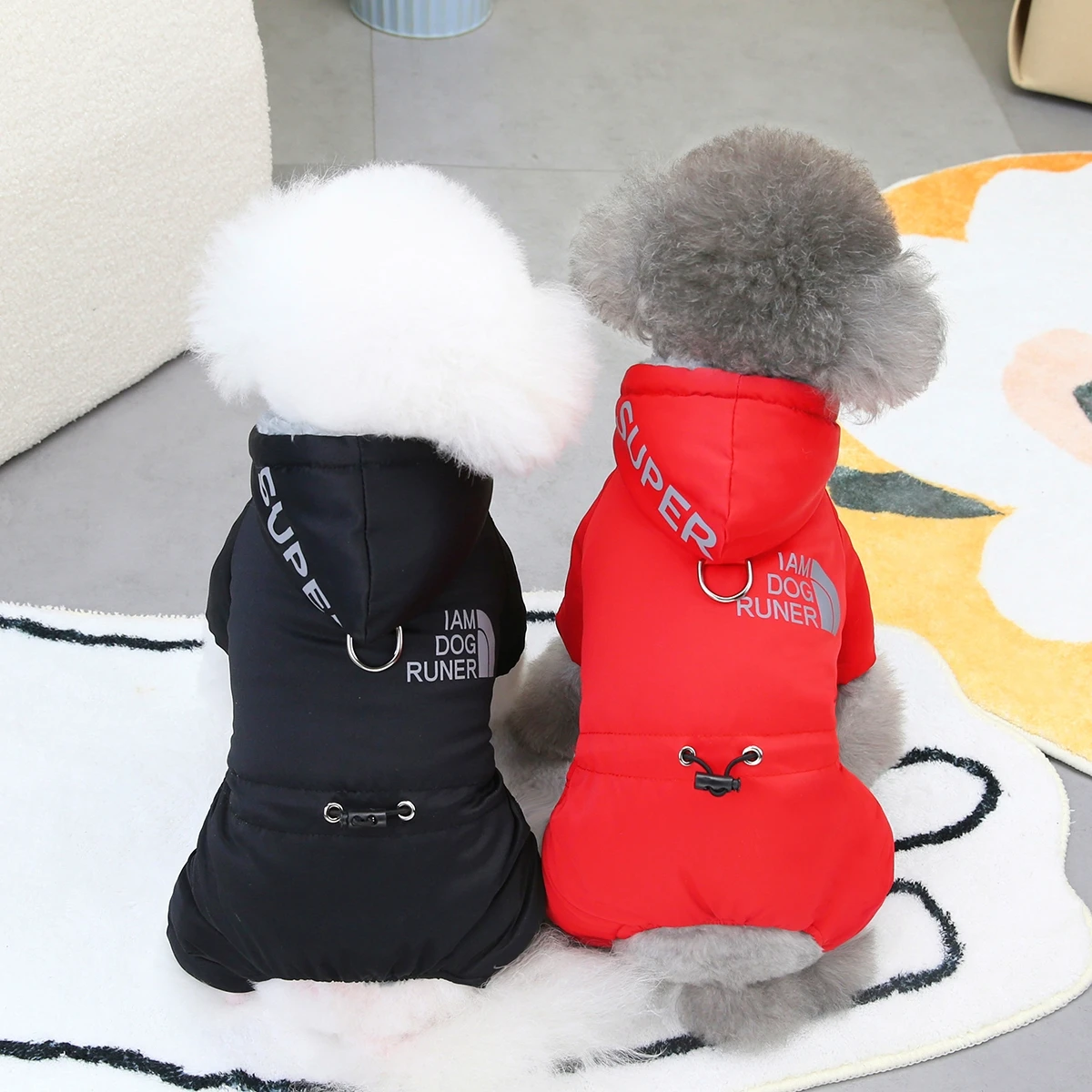 Dog Winter Hooded Coat Warm Pet Jumpsuits Puppy Jacket for Small Medium Dogs Overalls Chihuahua Bulldog Outfits Costumes