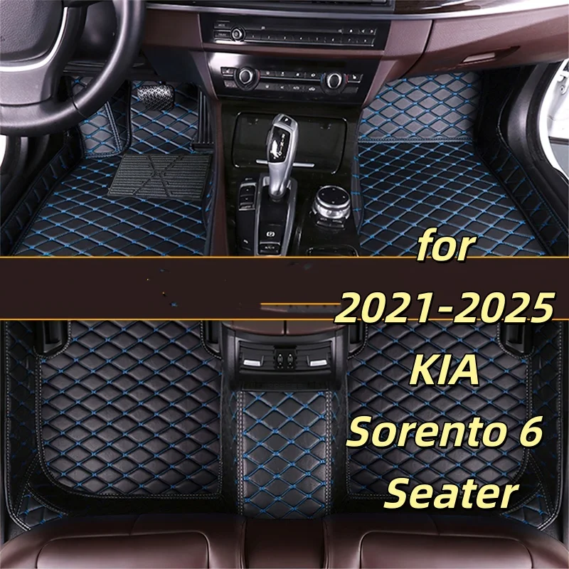 Car Accessories interior floor leather mats fits for 2021 2022 2023 2024 2025 KIA Sorento 6 Seater vehicle full set carpet pads