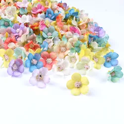 50Pcs 2cm Multicolor Daisy Flower Heads Mini Silk Artificial Flowers for Wreath Scrapbooking Home Wedding Decoration