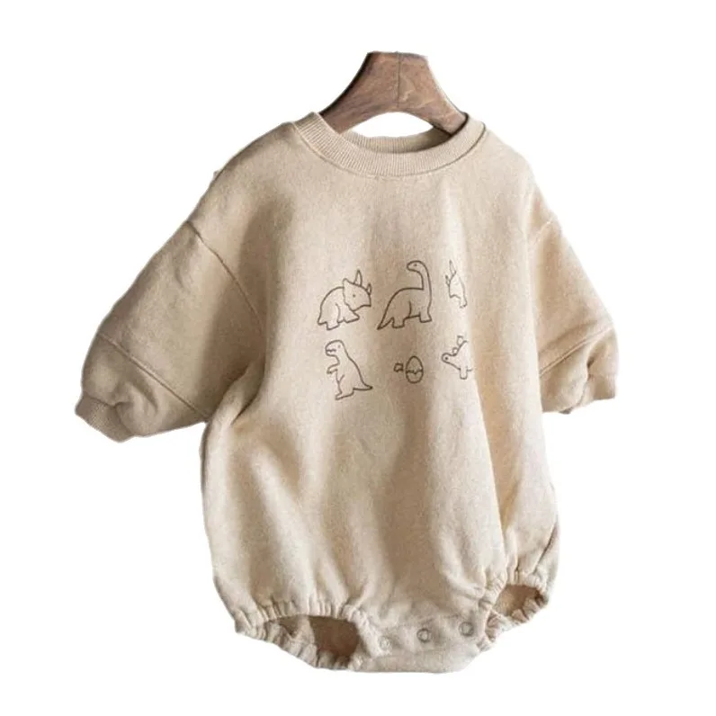 2024 Autumn New Baby Long Sleeve Bodysuit Infant Boy Girl Cartoon Print Casual Jumpsuit Newborn Toddler Cotton Clothes 0-24M