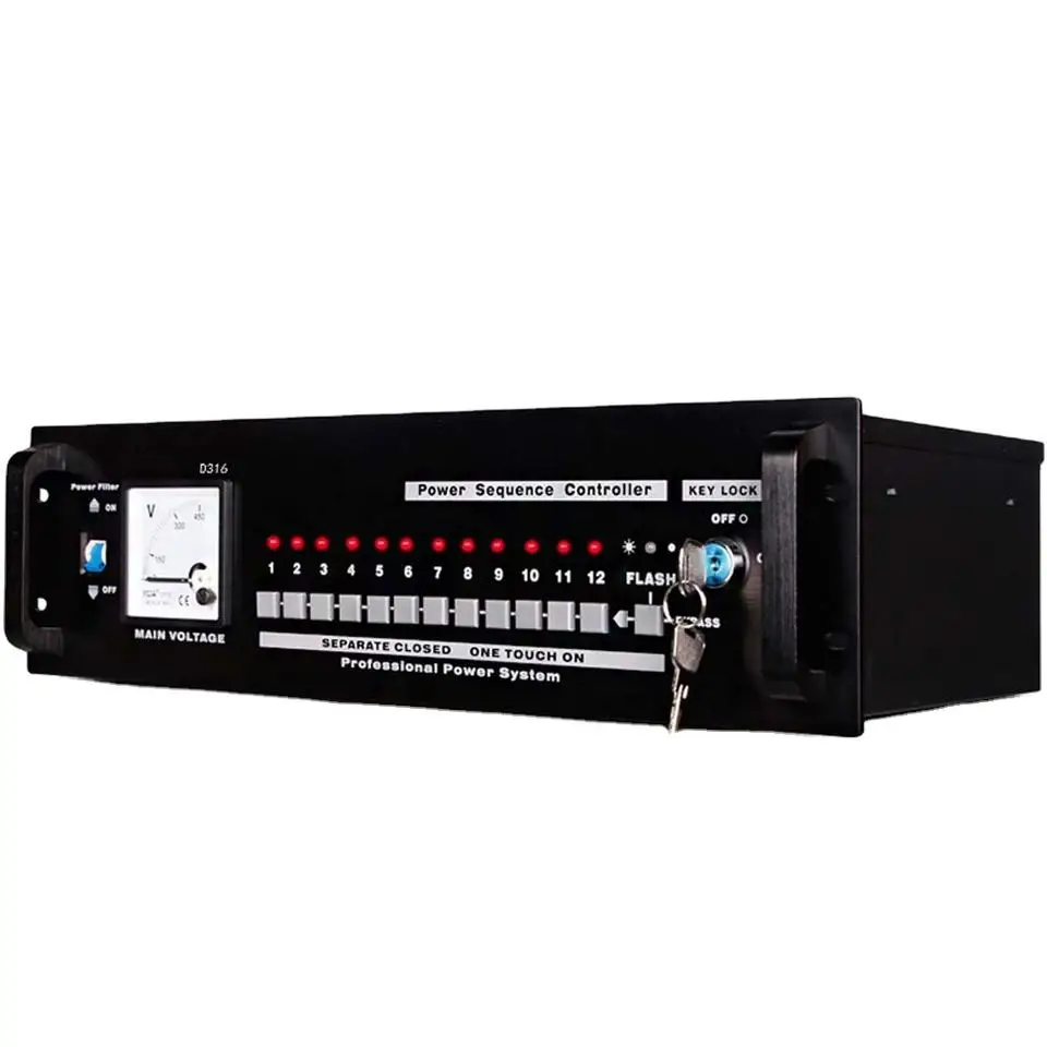 OEM D316 Professional 12-Channel Power Sequence Controller For Conference System Dj Equipment