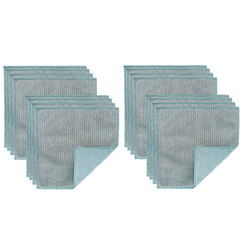 16PCS Multipurpose Wire Miracle Cleaning Cloths Wire Weaving Cleaning Cloth Non Scratch Wire Dishcloth For Wet And Dry