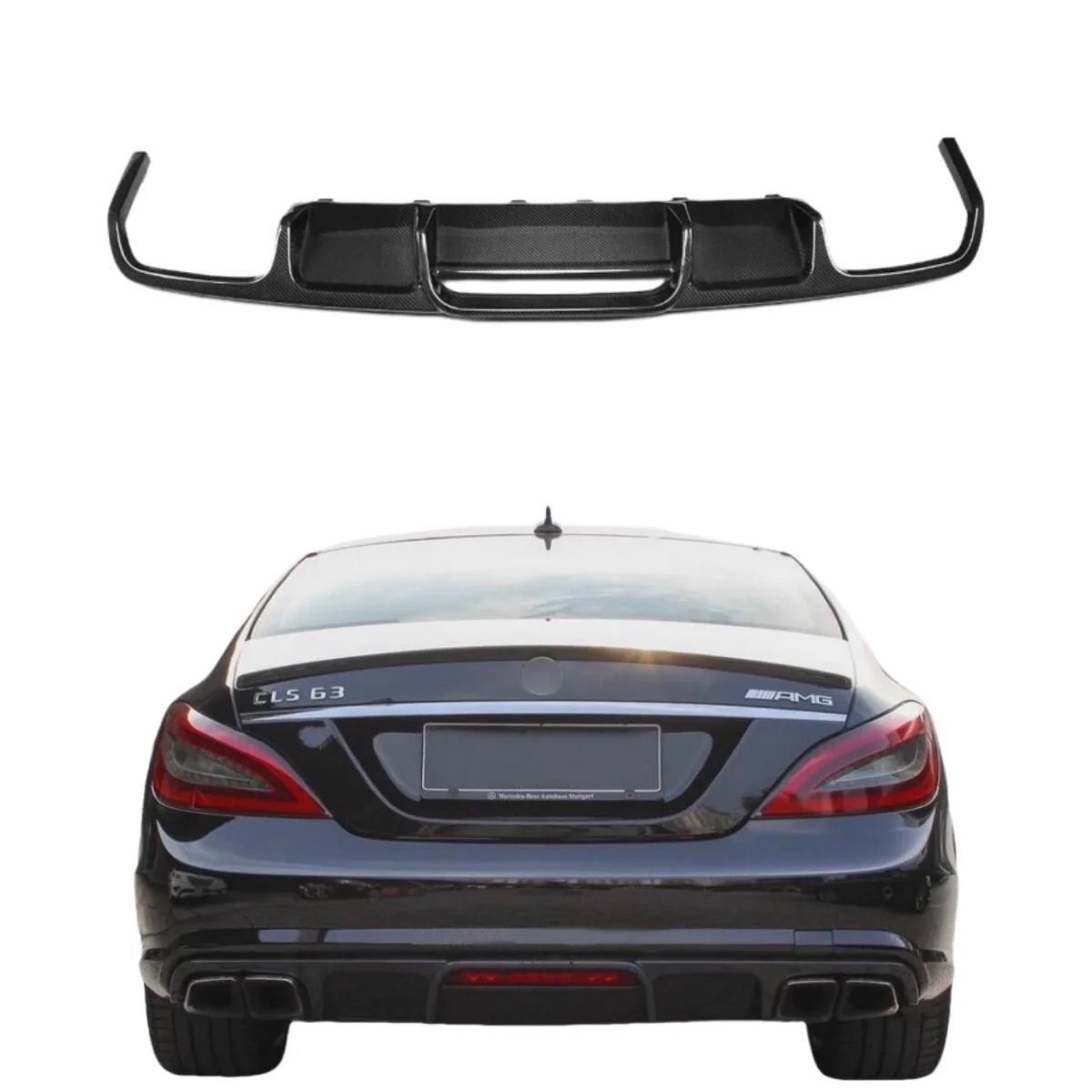 

Carbon Fiber AMG Style Rear Diffuser For Mercedes Benz W218 CLS63 2012-2017 Bodykit