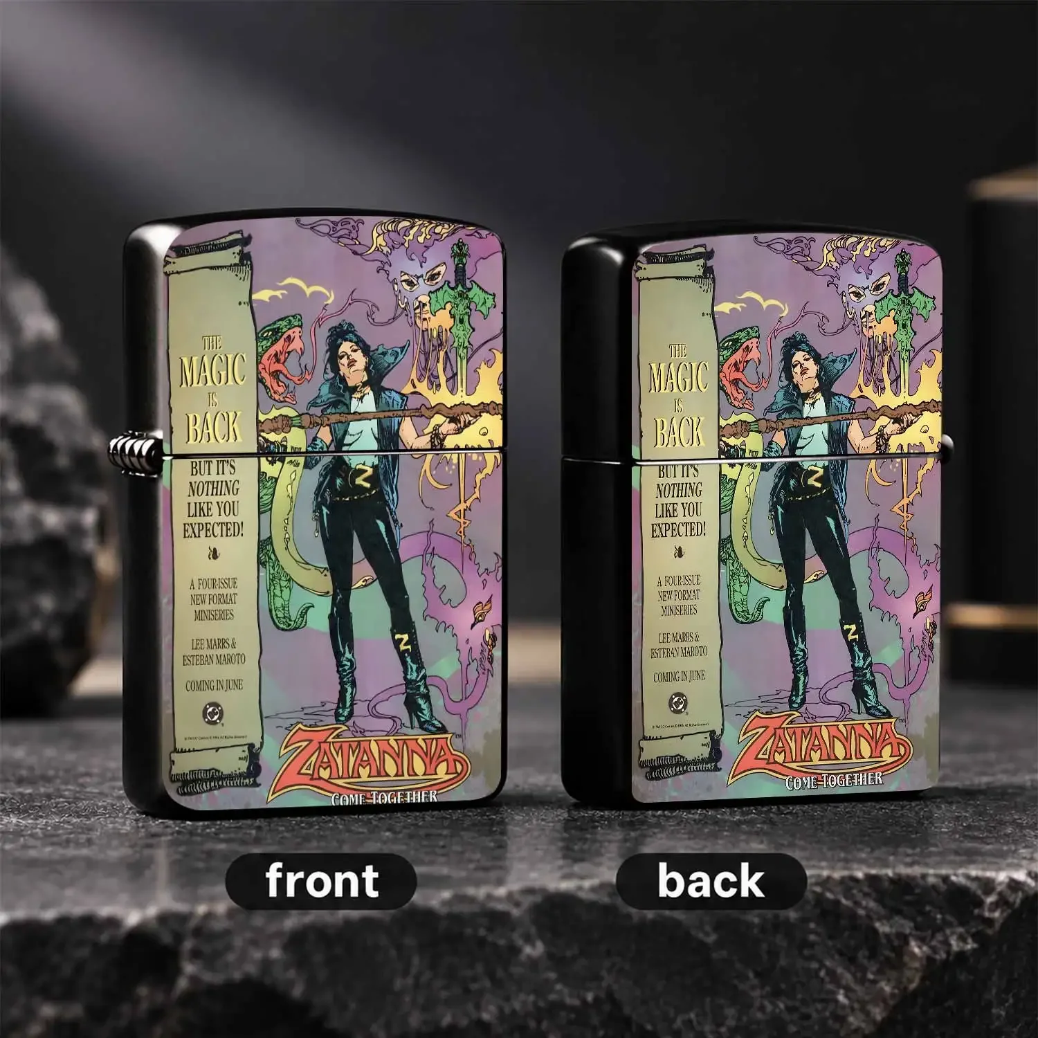 Vintage Comic Zatanna Themed Lighter, Classic Magic Girl Peripheral Creative Trendy Decor, Practical Item For Daily Gathering Collection, Fits All Scenes, Unique Nostalgic Comic Memorabilia With Exquisite Retro Printing Interesting And Humo