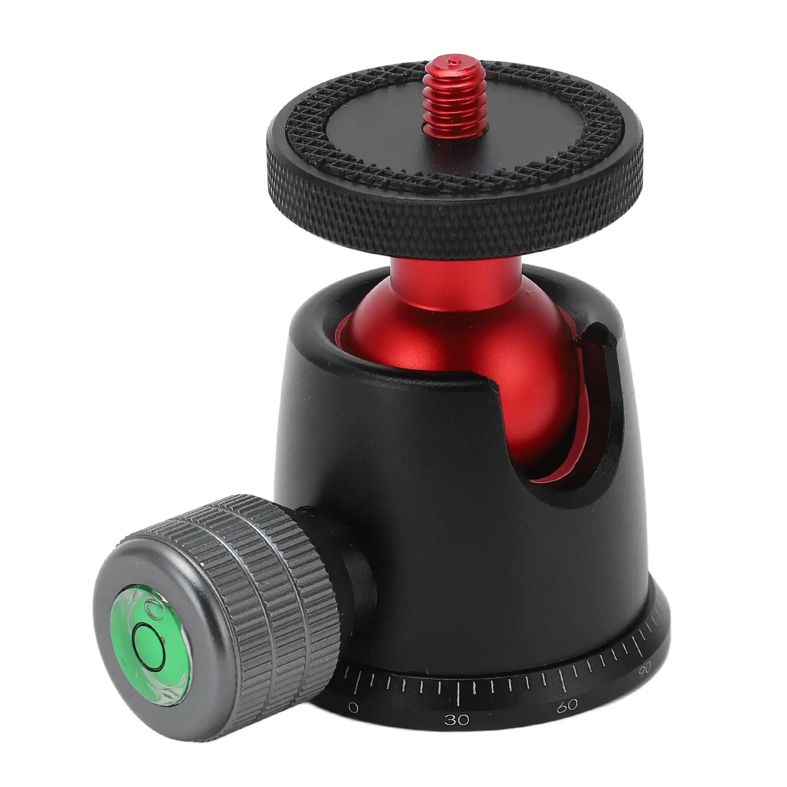 360° Panoramic Tripod Ball Head Mount - CNC Aluminum Alloy with 1/4 & 3/8 Screws for Cameras