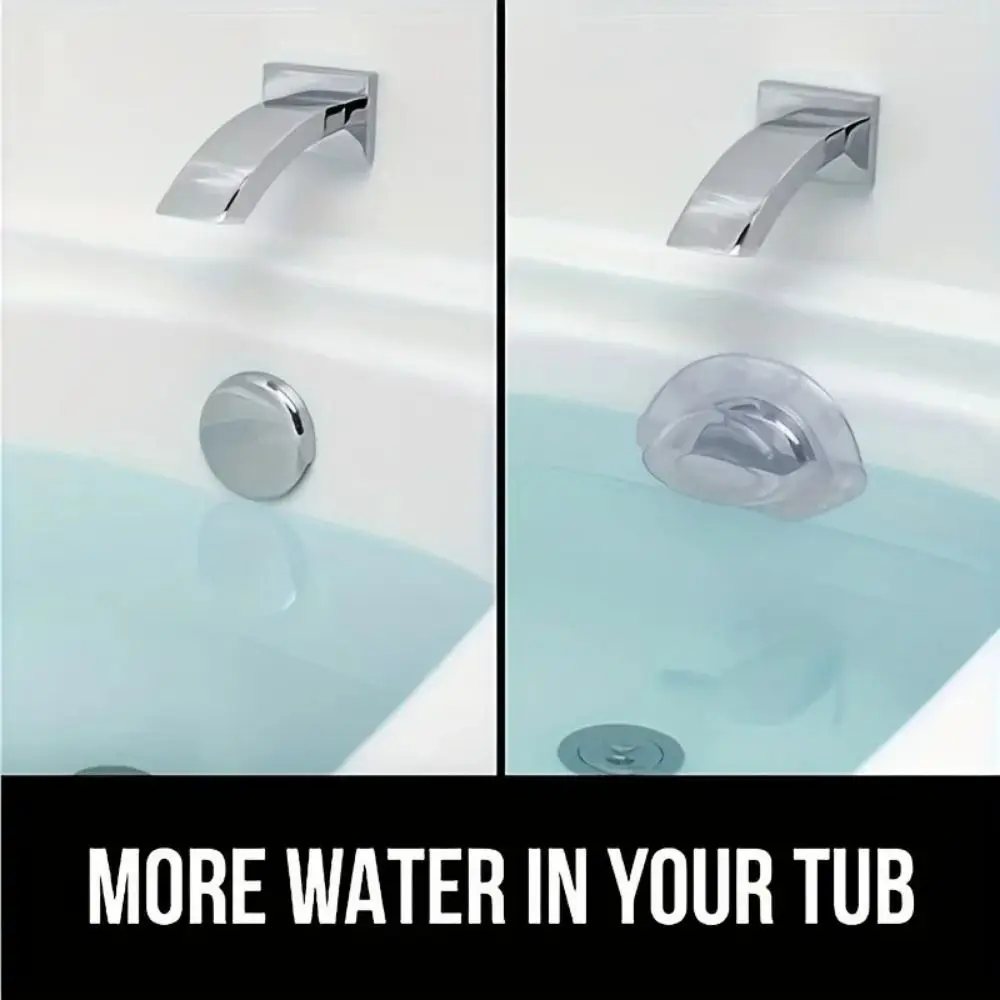 PVC Bath Overflow Drain Cover Transparent Anti-overflow Bathroom Accessories Tub Warmer Add Extra Inches Water Drainage Cap