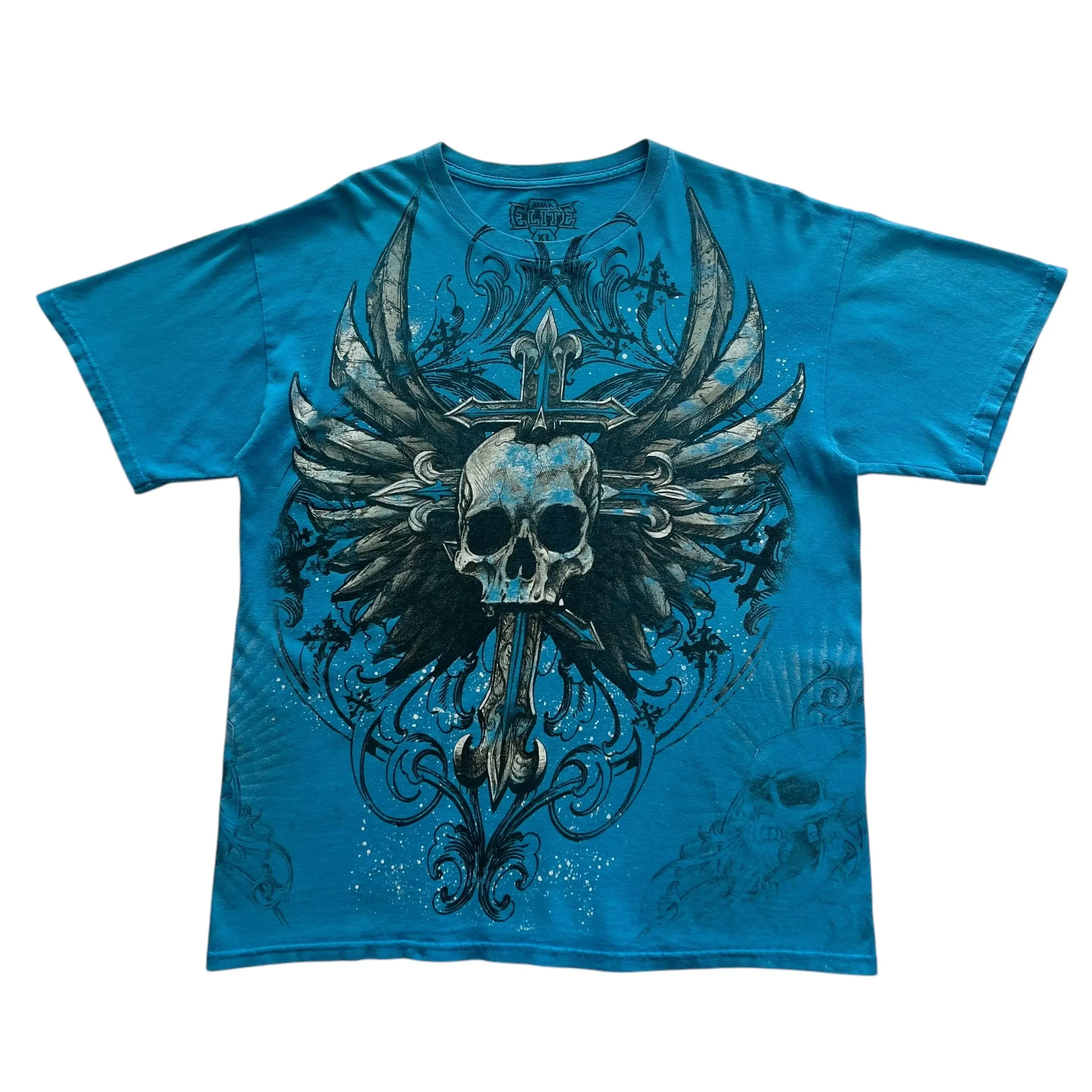 

Футболка MMA Elite Skull Cross Wing в стиле гранж Cyber Y2K