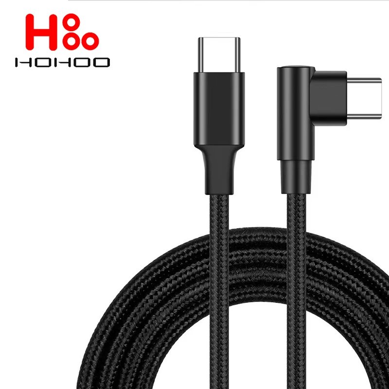 

120W USB Type-C to USB C Elbow Cable for Samsung S23 Ultra S9 S8 PD Quick Charge 3.0 USB-C Fast Cable for Macbook Pro Air Cable