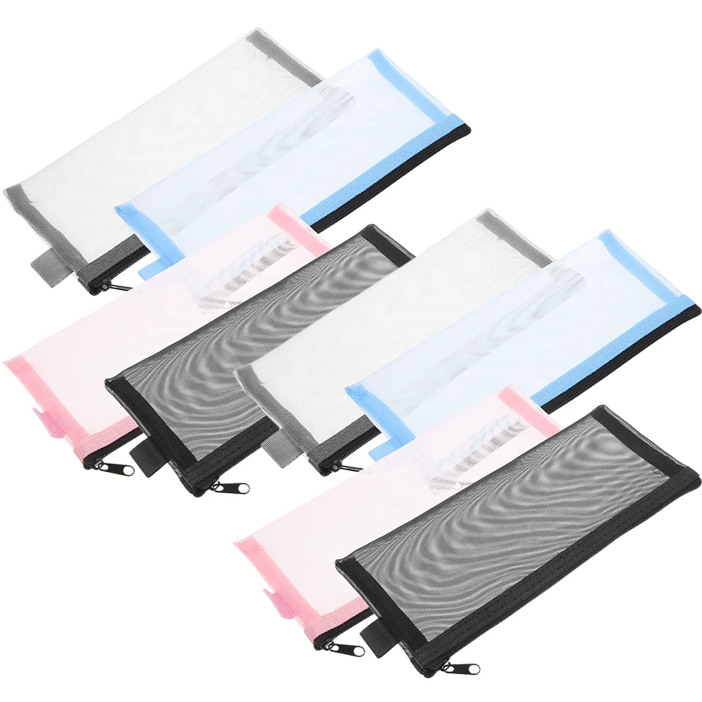 

8pcs Large Capacity Lightweight Portable Pen Bag Washable Kids Students Supplies ganizer Pencil Case Stationery Storage