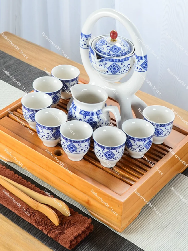 Applicable to Lazy Man Teaware Small Set Household Ceramic Kung Fu Tea Art Teapot Tea Cup for Office