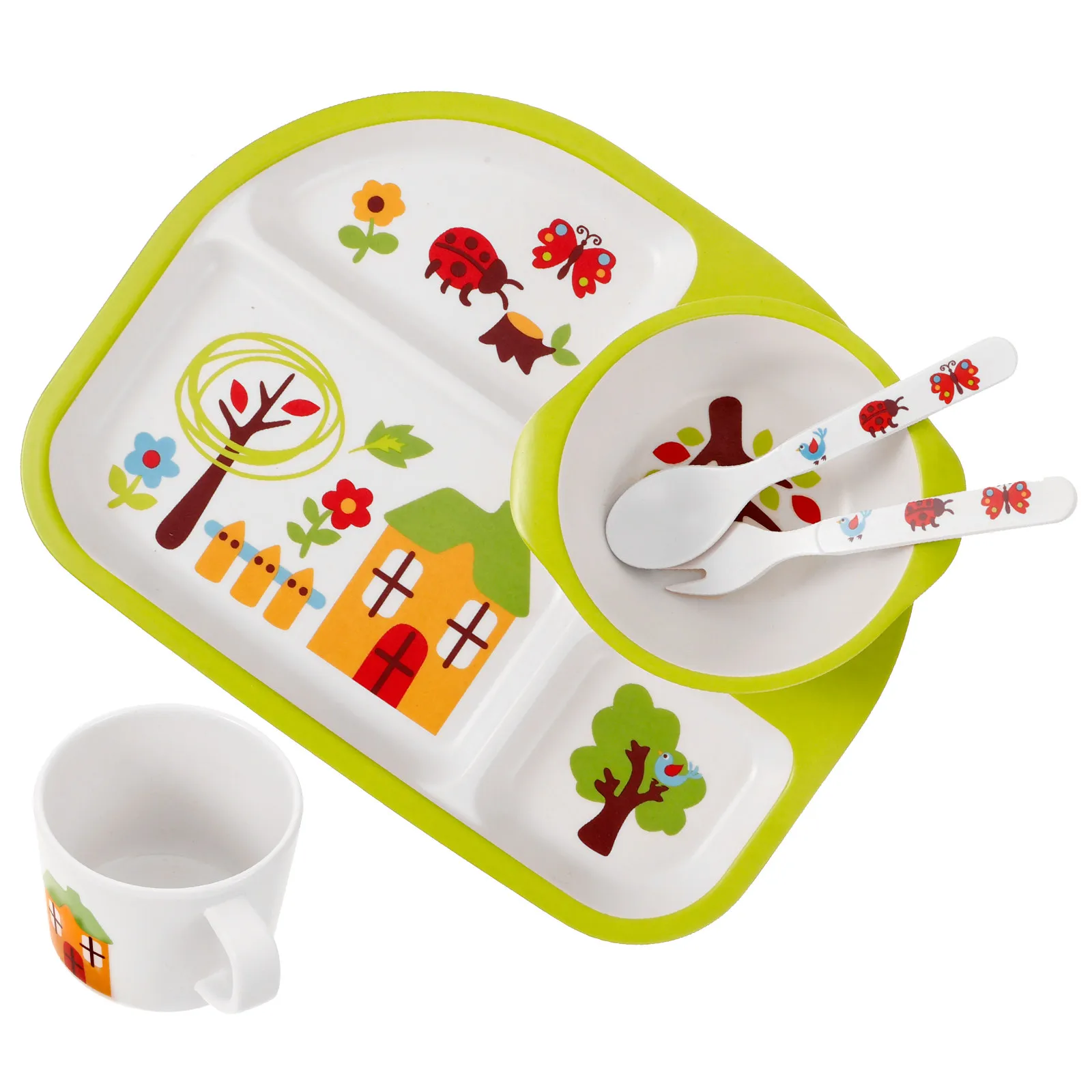 

Набор из 1 тарелки и миски из бамбукового волокна для малышей: экологичный, без запаха, безопасный дизайн, идеальный подарок для детей, устойчивый к повреждениям