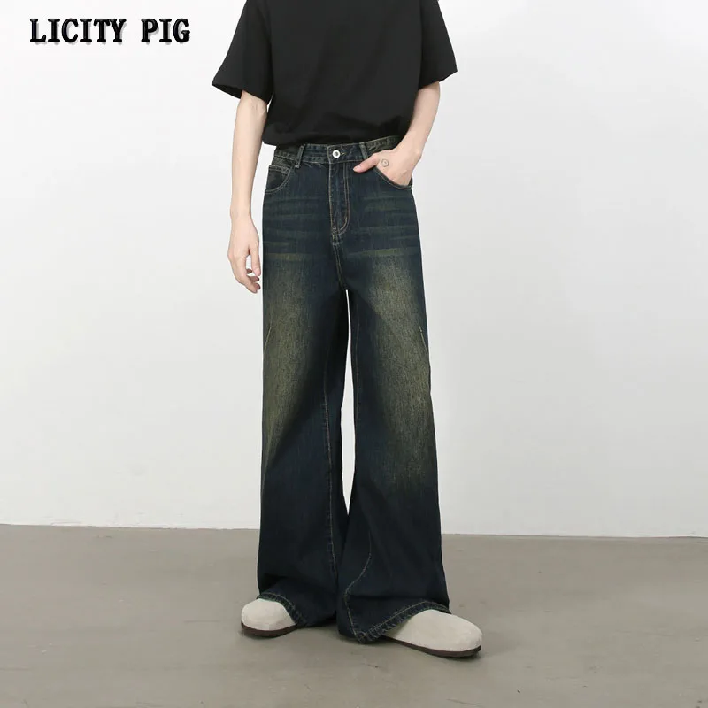

2025 new in classic wide leg jeans men American style designer Vintage jeans men high quality Washing jeans male causal pants