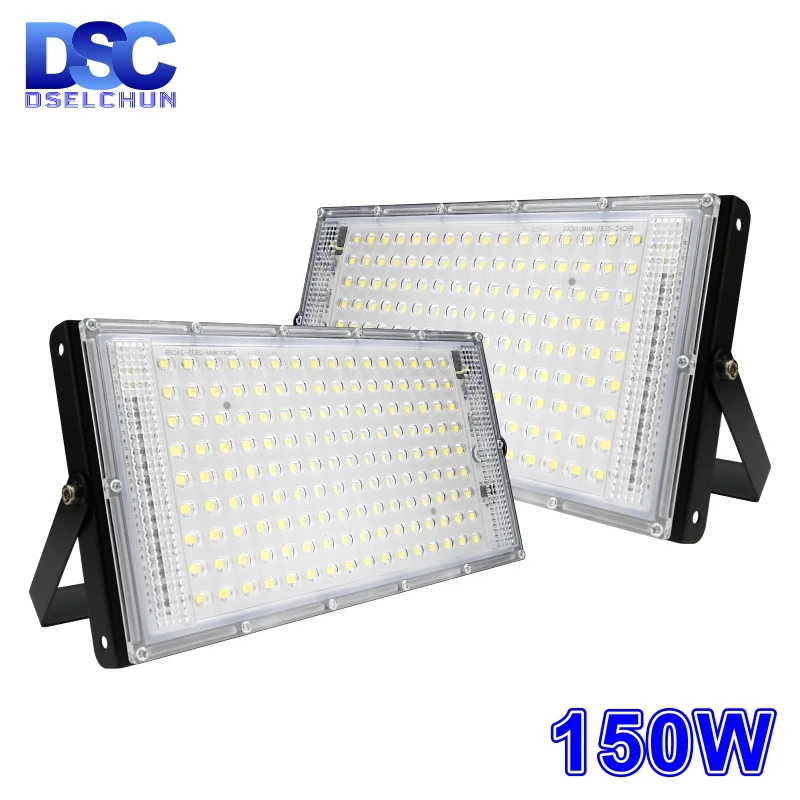 1/2/4pcs/lot 150W Led Floodlight 220V Outdoor Garden Flood Light Spotlight Focos LED Reflector Street Lamp Landscape Lighting