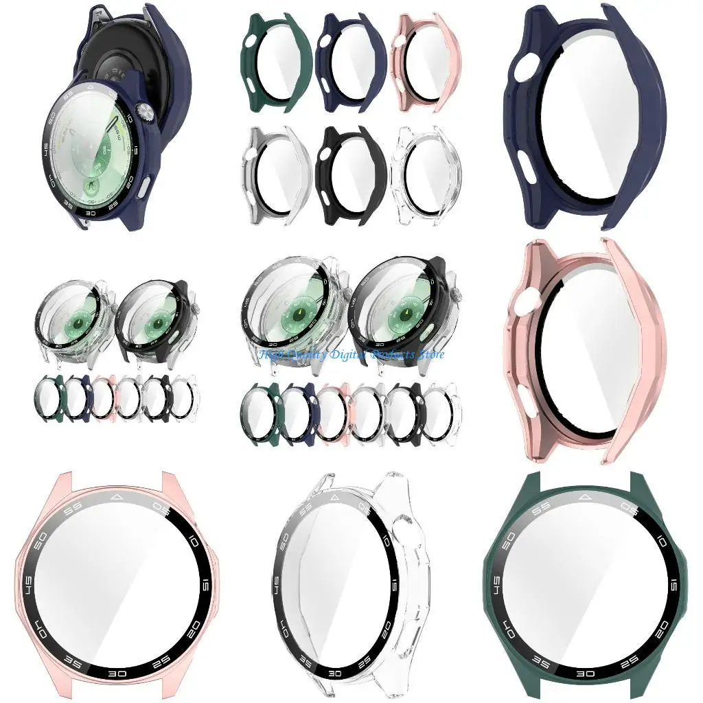 

U2JE Protective Shell with Tempered Glass Film for Watch GT6 46MM Smartwatch Cover