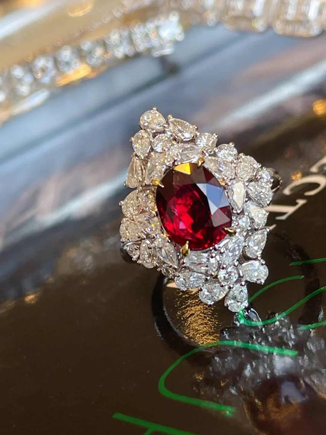 New Bright Premium Geometric Red White AAA Zircon Wedding Engagement Rings Women's Noble Jewelry Prom Fashion Accessories Gifts