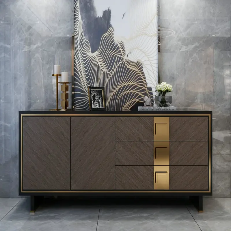 American light luxury sideboard, model room, post-modern and simple entrance cabinet, entrance cabinet, new Chinese  cabinet