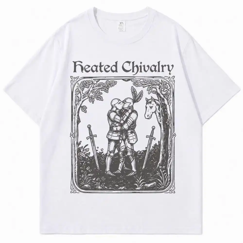 Heated Chivalry Shirt, Medieval Knights Kissing Funny Pride T-Shirt, Funny LGBTQ Shirt, Gay Medieval T Shirt Unisex