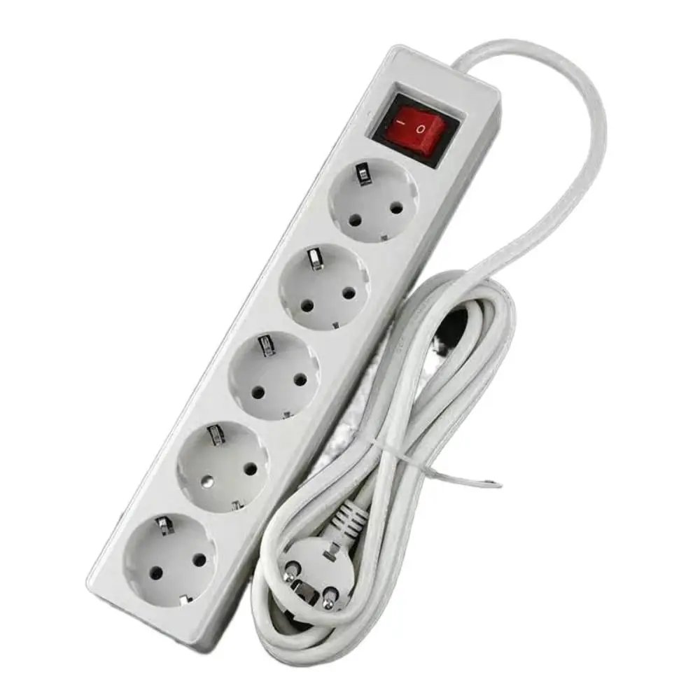 

PVC AC Outlet Multiple Sockets 3/4/5 AC Outlet European Standard Electrical Charging Adapter 2m Extension Cord Surge Protector