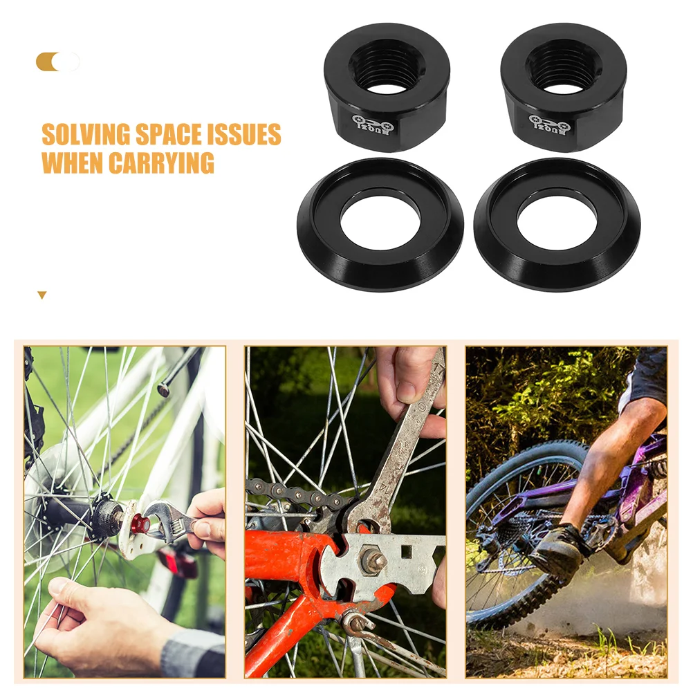 6 Pcs Bicycle Hub Nut Kit Quick Release Lever Aluminum Alloy Bike Wheel Flange Axle