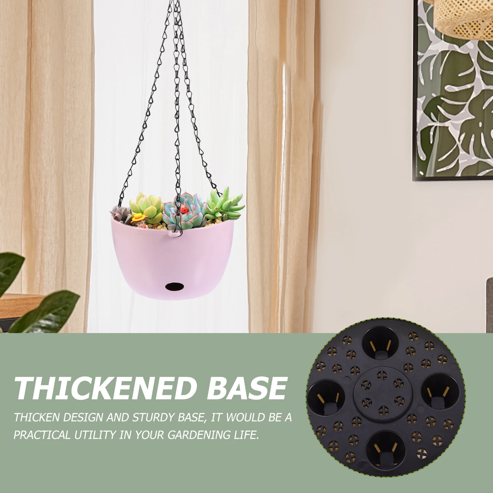 

Moderate Size Plastic Hanging Succulents Container for Home Store Wedding Fresh Natural Backdrop Hanging Flowerpot